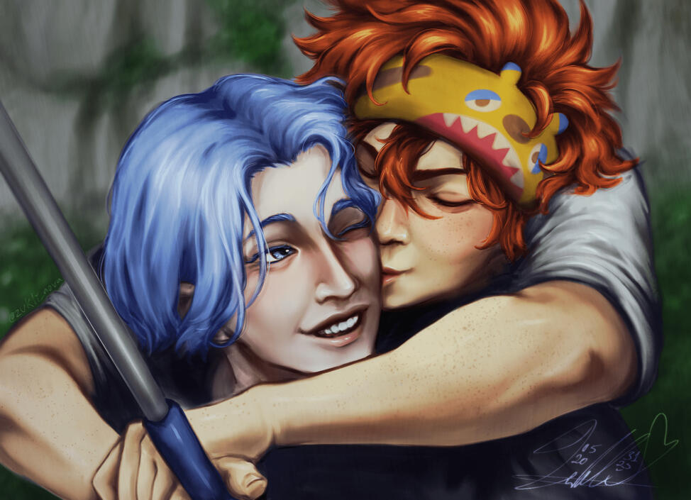 Renga (fanart): Render, Colored, Add Character, Simple BG $64